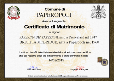 certificati di nozze